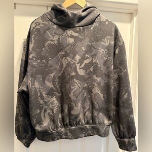 Out From Under Urban Outfitters Camo Hoodie Charcoal Gray Cotton Blend Pullover